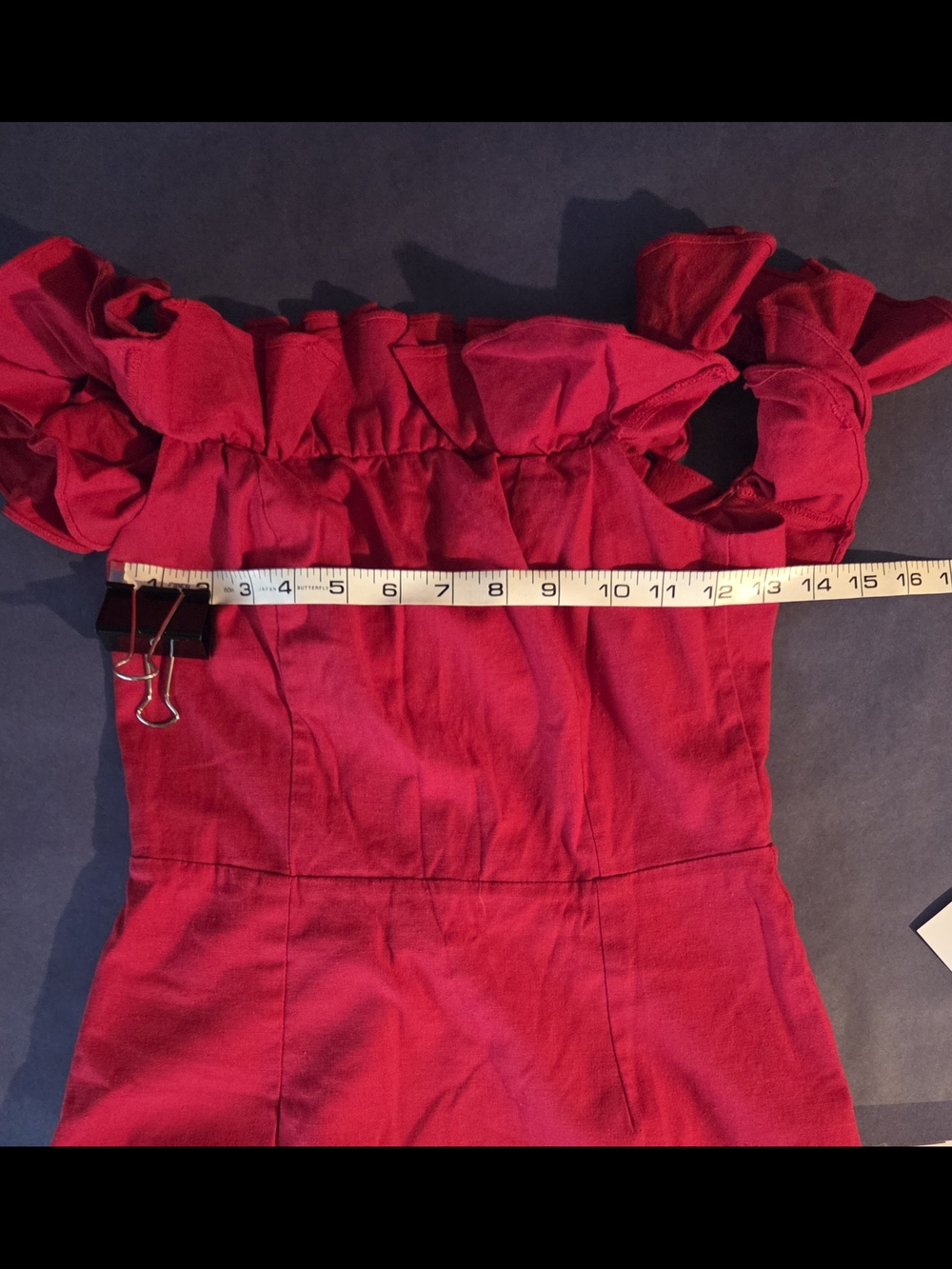 Wayf Crimson Off-Shoulder Ruffle Mini Dress - Picture 5 of 7